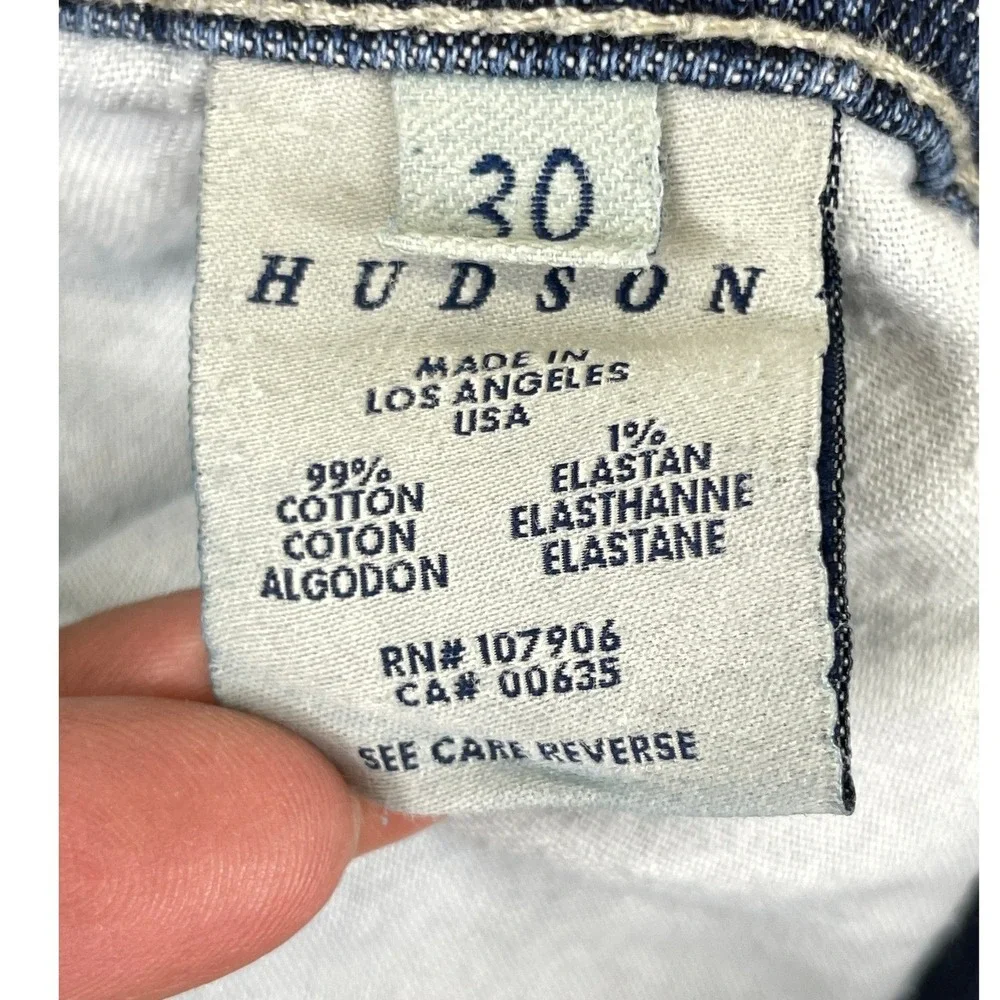 Hudson Byron Straight Leg Jeans Mens 30 Blue Medium Wash Stretch Denim Casual